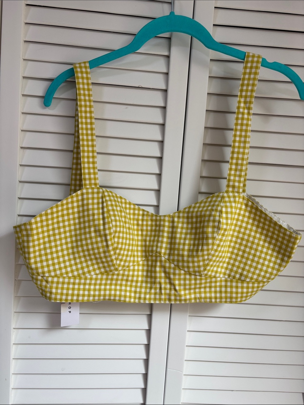 NWT Topshop Yellow Gingham Bustier Crop Top